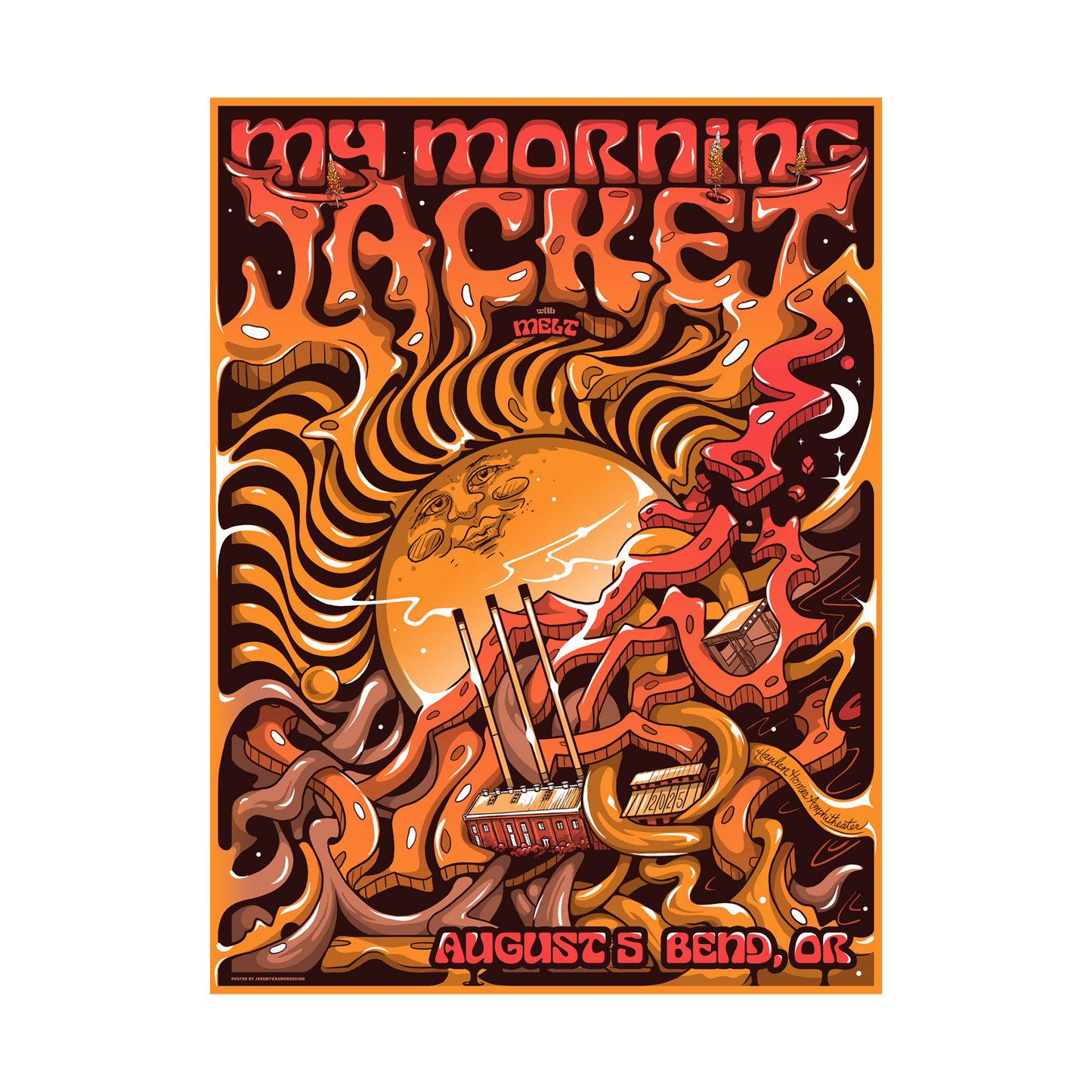 8/5/25 Bend OR Show Poster by Jeremy Kramer