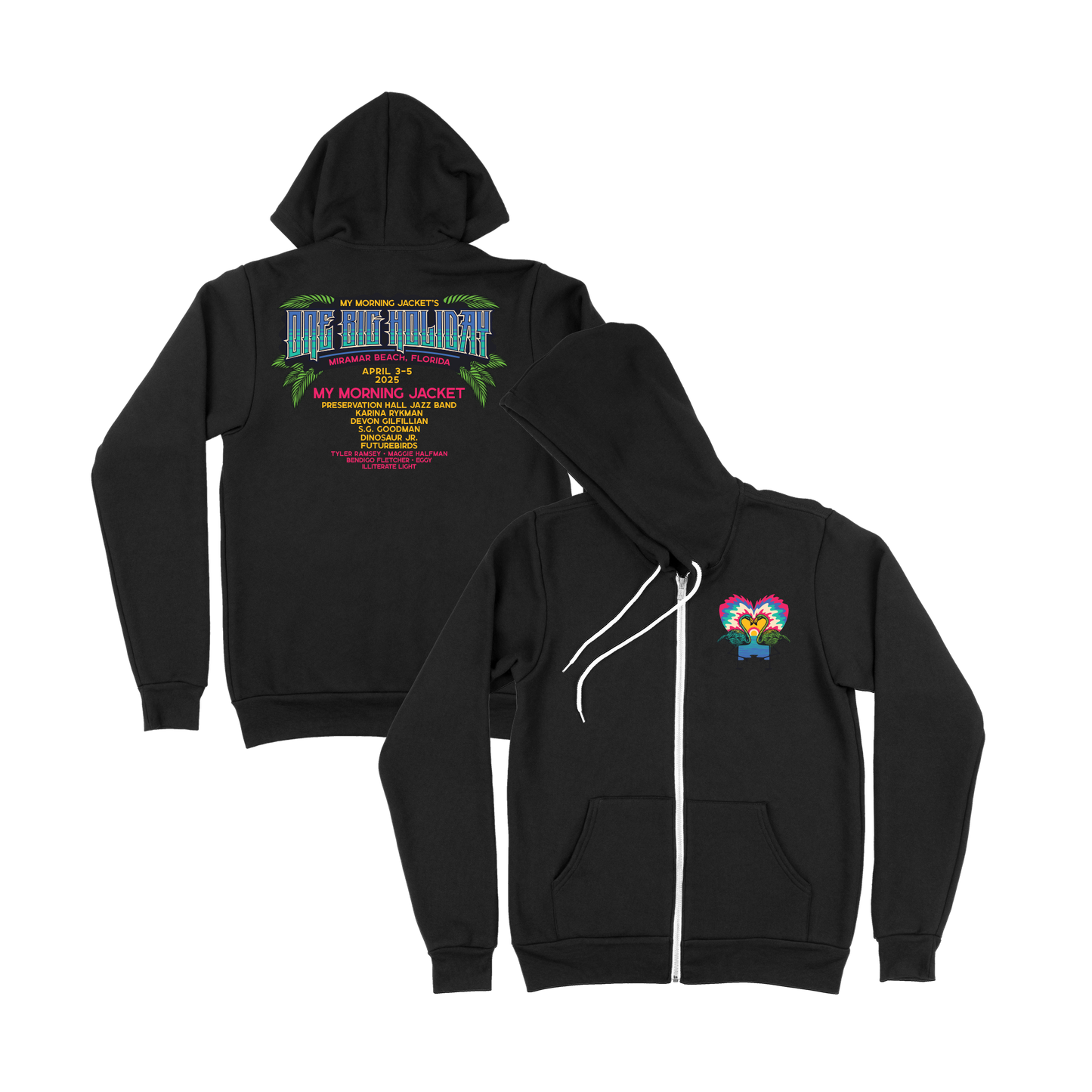 One Big Holiday 2025 Lineup Zip Up Hoodie