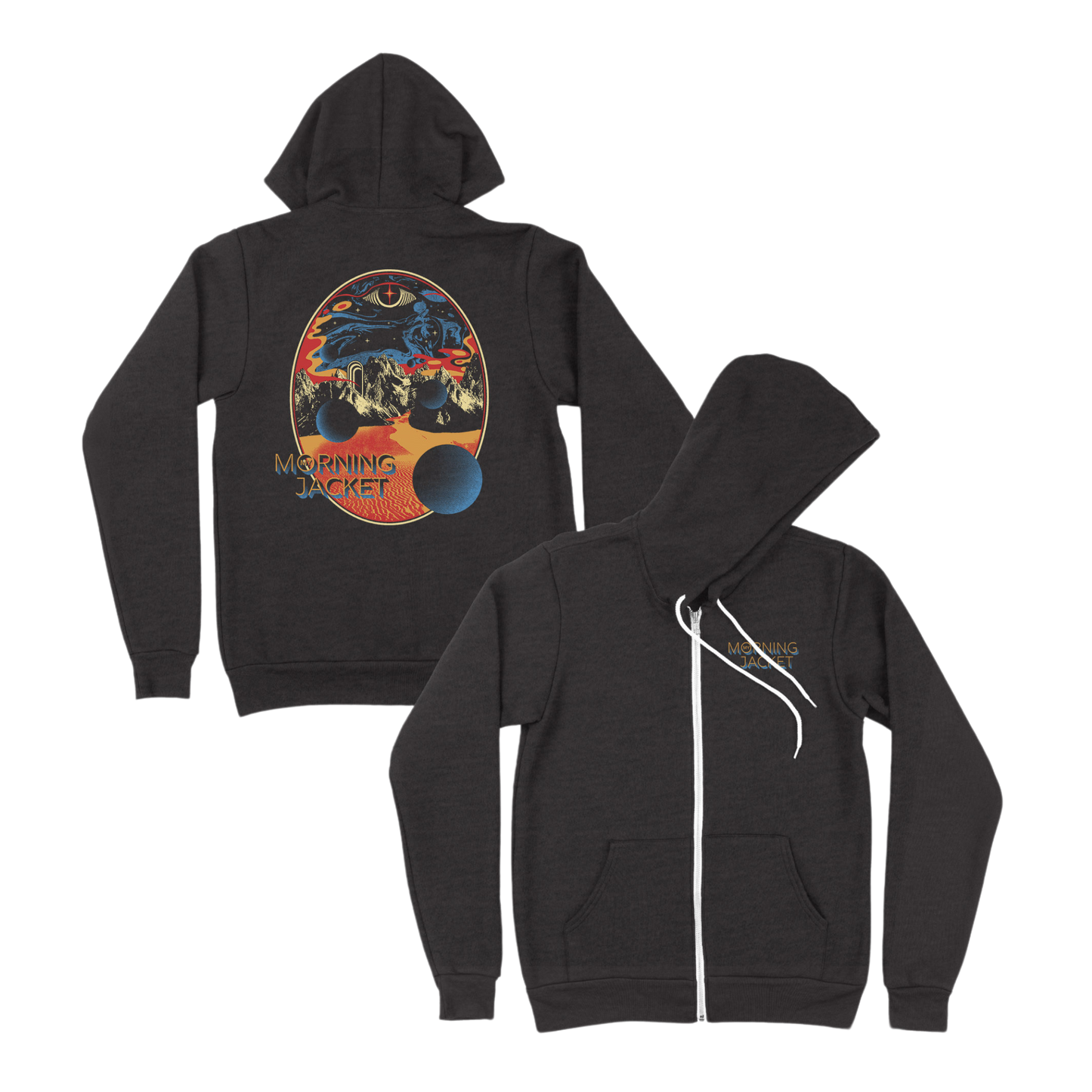 Space Oval Zip Up Hoodie