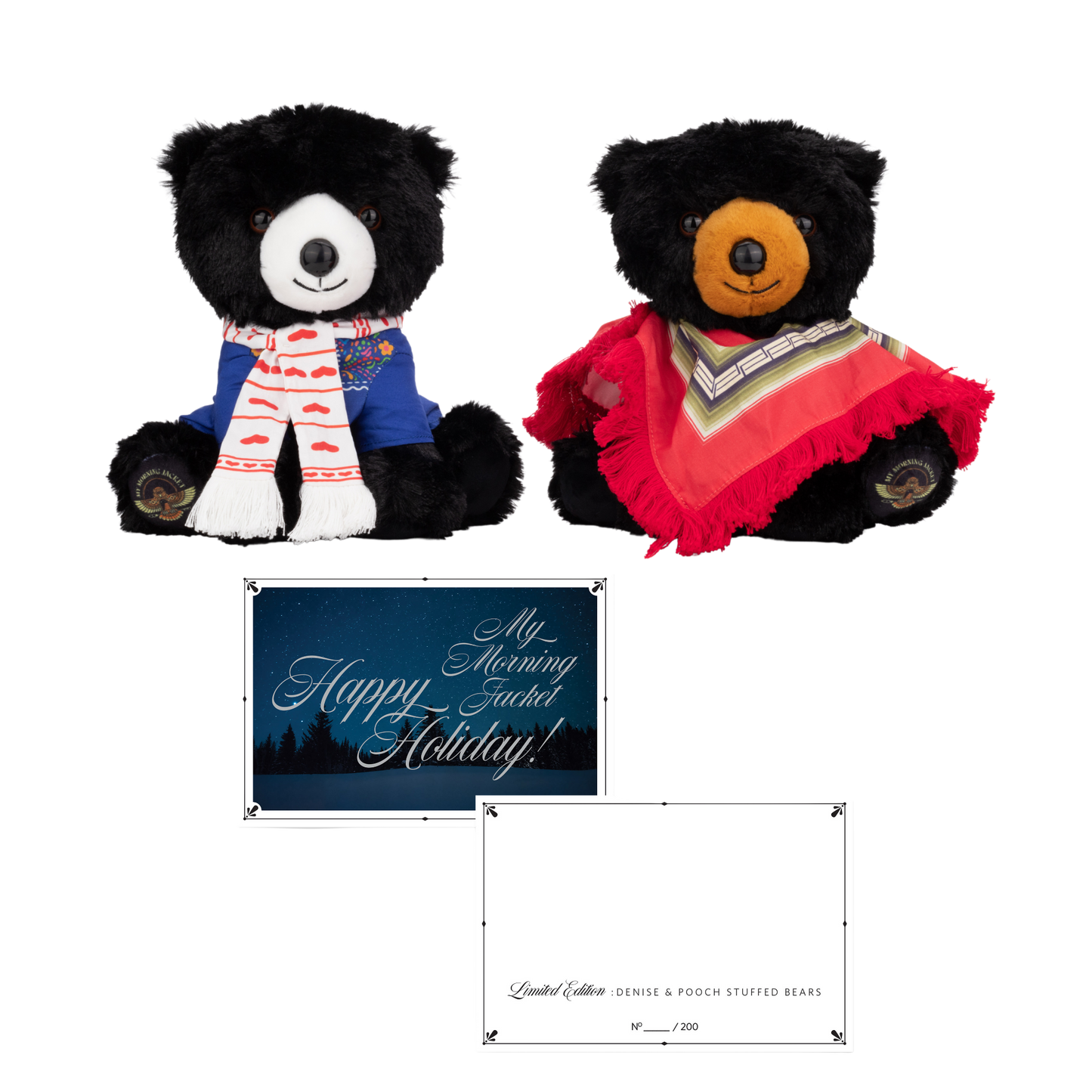 Limited Edition: Pooch & Denise Stuffed Bears w/ Holiday Card