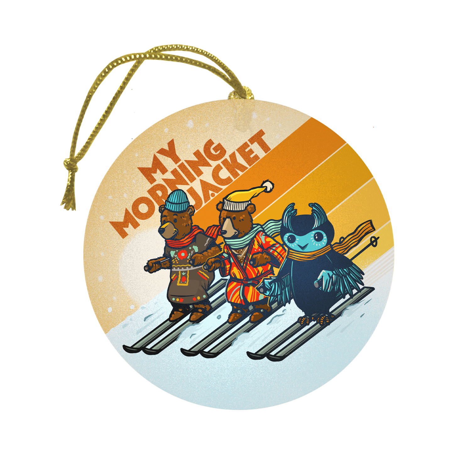 Group Ski Ceramic Ornament