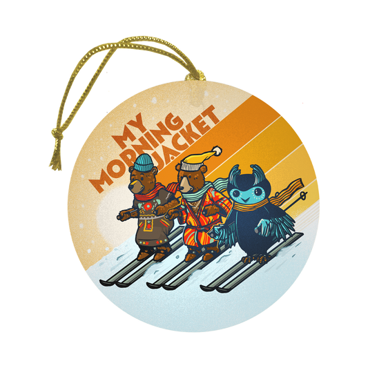 Group Ski Ceramic Ornament